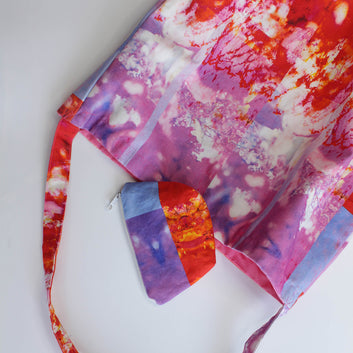 Multicolor Tote Bag with Zipper Pouch